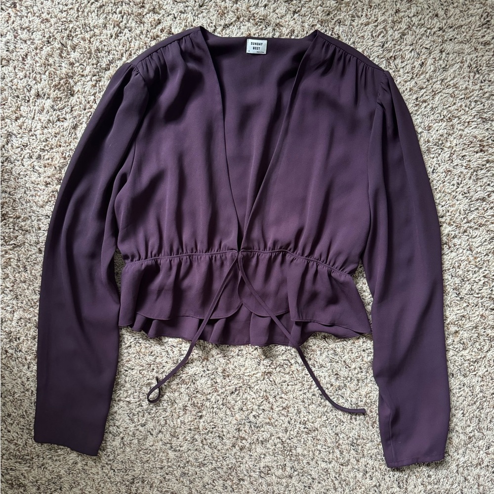Aritzia Sunday Best Tie Front Blouse